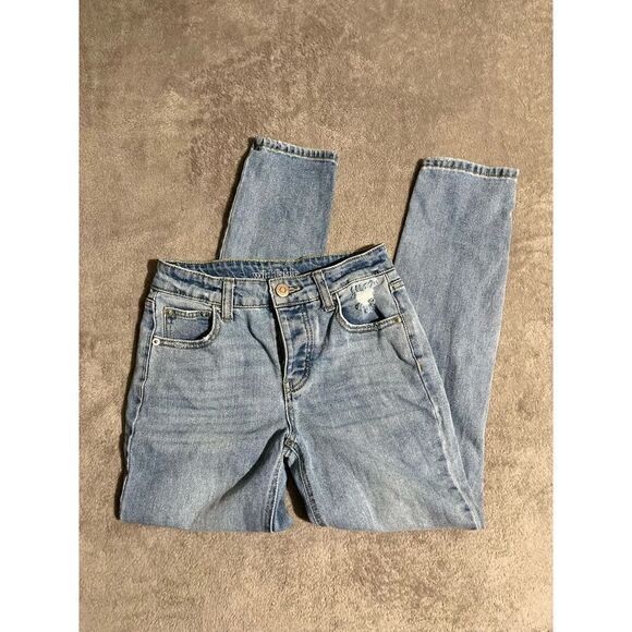 Wild Fable Womens Jeans 00 Light Blue Wash Mom Distressed Stretch (F4) - Picture 2 of 8